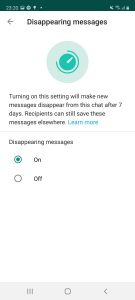 Mensajes temporales WhatsApp
