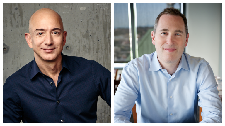 Jeff Bezos y Andy Jassy