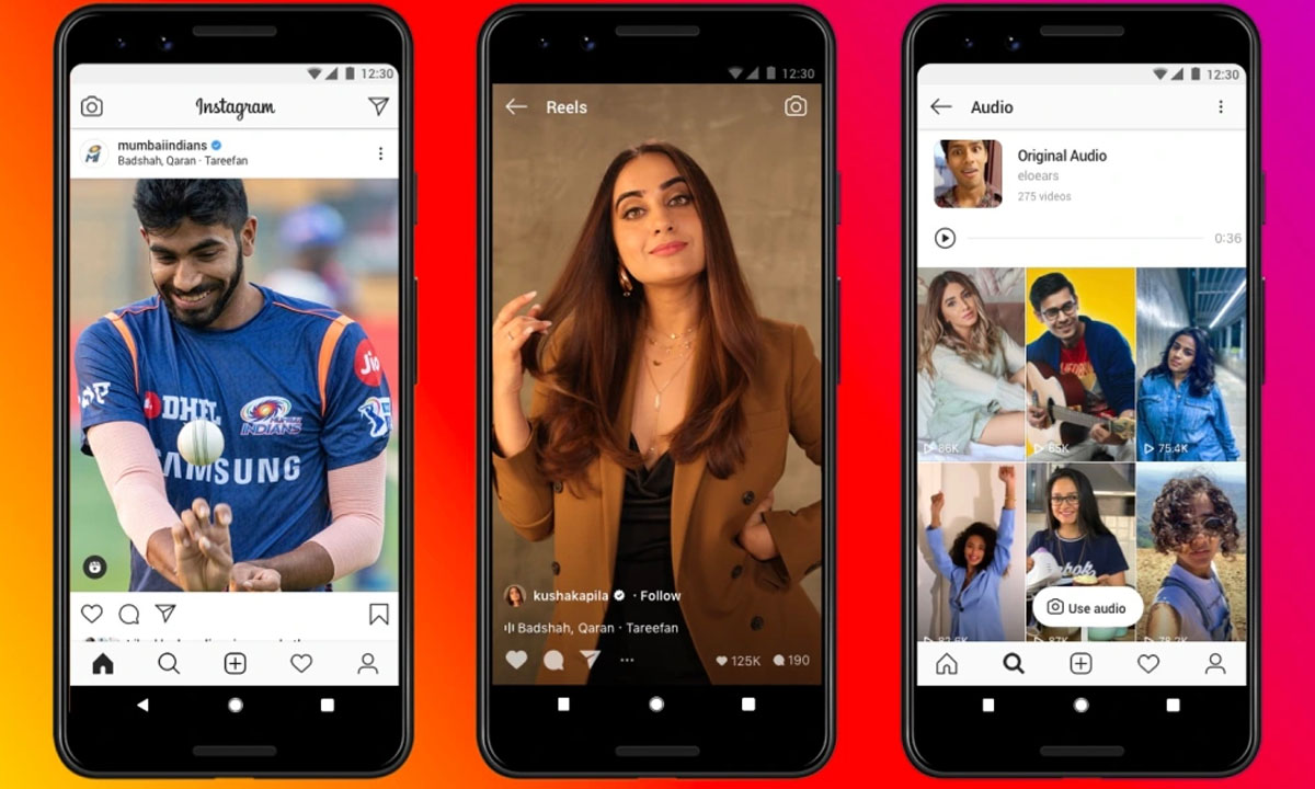  A screenshot of the Instagram app showing the Reels feature, which allows users to create and share short videos.