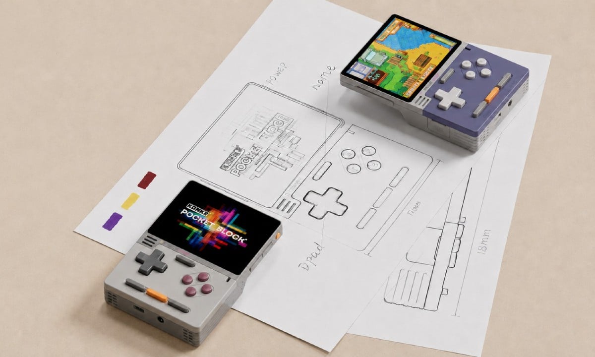 AYANEO Pocket BLOCK: consola portátil Android con IA y diseño tipo Game Boy