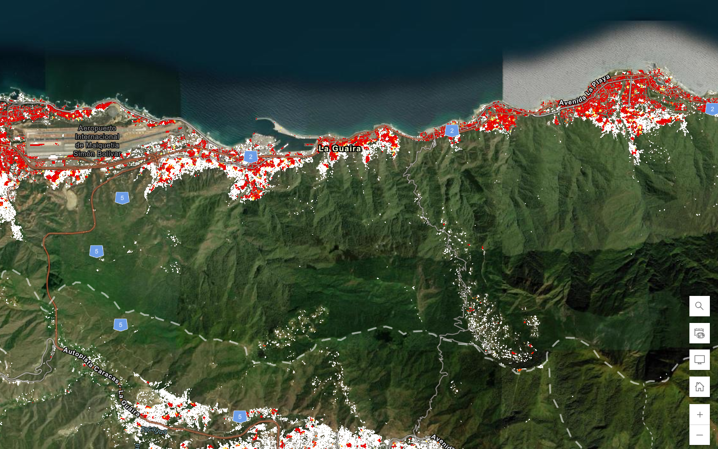 Así detectó un satélite de la NASA miles de edificios dañados tras el terremoto de Venezuela