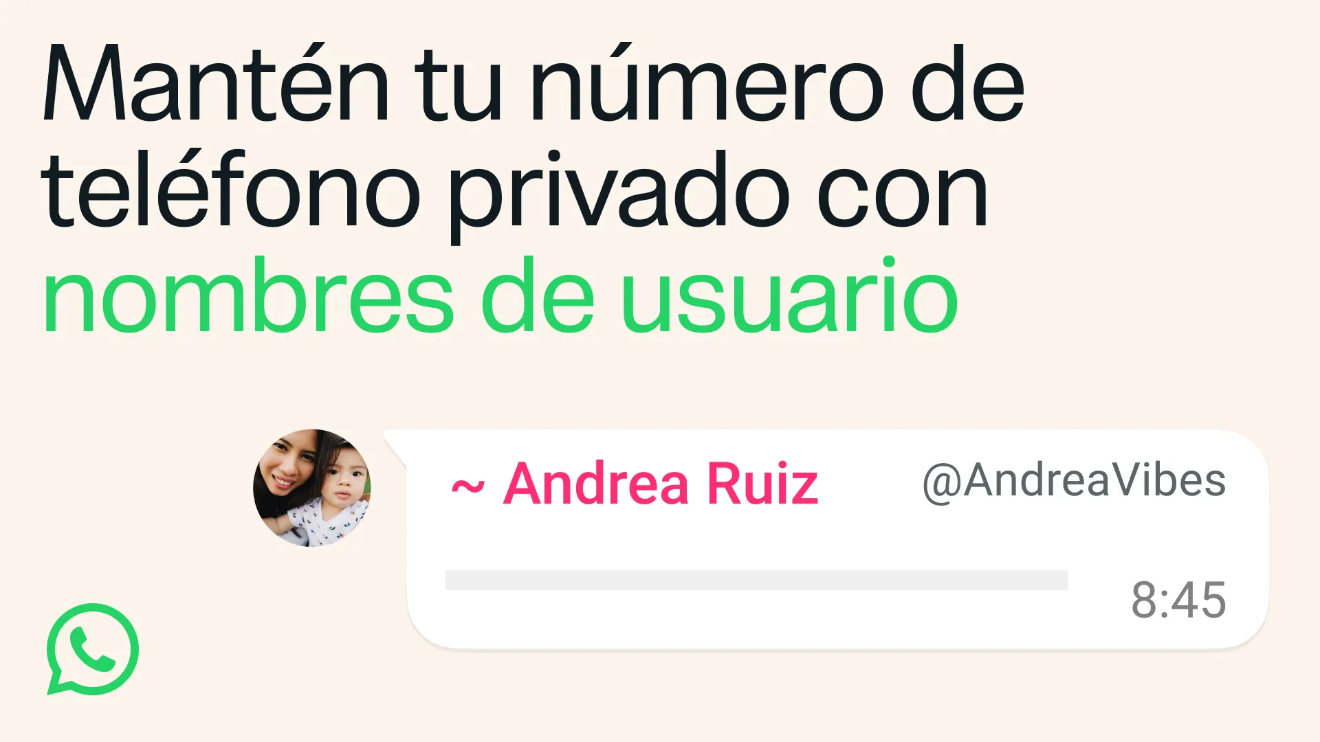 WhatsApp ya deja reservar tu nombre de usuario y ocultar tu número de teléfono