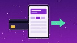Ilustración de un teléfono con una transferencia Bre-B pagada con tarjeta de crédito en cuotas