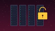 Ilustración de un servidor con una alerta de seguridad, sobre la explotación de las fallas de PHP